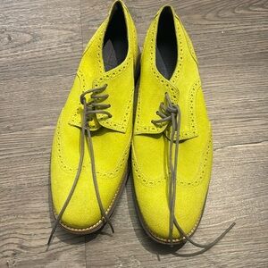 Cole haan Lunargrand Men’s Wingtip Suede Oxford Shoes Volt Green C11500 Size 11